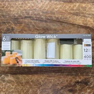 Glow Wick six piece LED candles - brand new